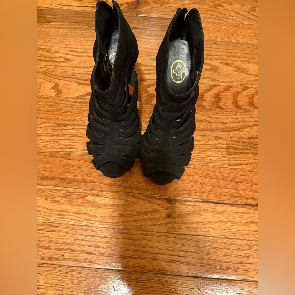 Ash Black Strappy Heels for Women Pre- Owned